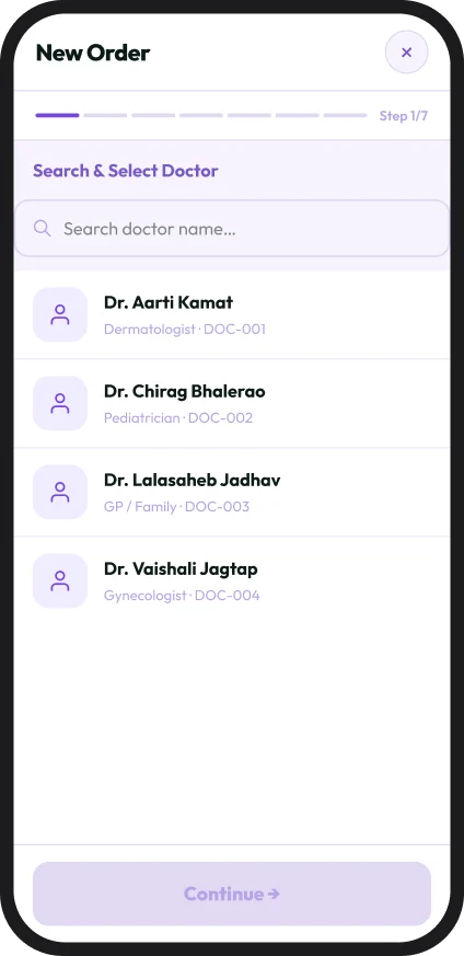 Placing a new order in the Pharmyzo mobile app